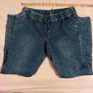 Casual Blue Denim Joggers